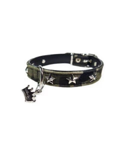 075 Collier En Tissu Camouflage Avec Étoiles Argentées Estilfordog