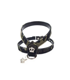 075 Harnais En Tissu Camouflage Avec Couronne En Strass Estilfordog