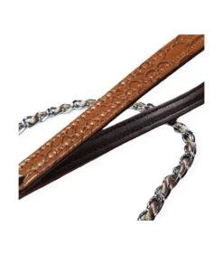 138 Laisse Chaine Avec Poignée En Simili Cuir Façon Anaconda Estilfordog -Animaux Amour Promos Boutique 138 2