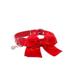 151 Collier En Vernis Rouge Avec Nœud En Satin Estilfordog -Animaux Amour Promos Boutique 151 collier en vernis rouge avec noeud en satin estilfordog 2