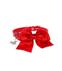 151 Collier En Vernis Rouge Avec Nœud En Satin Estilfordog