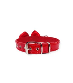 151 Collier En Vernis Rouge Avec Nœud En Satin Estilfordog -Animaux Amour Promos Boutique 151 collier en vernis rouge avec noeud en satin estilfordog 3