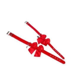 151 Collier En Vernis Rouge Avec Nœud En Satin Estilfordog -Animaux Amour Promos Boutique 151 collier en vernis rouge avec noeud en satin estilfordog 5