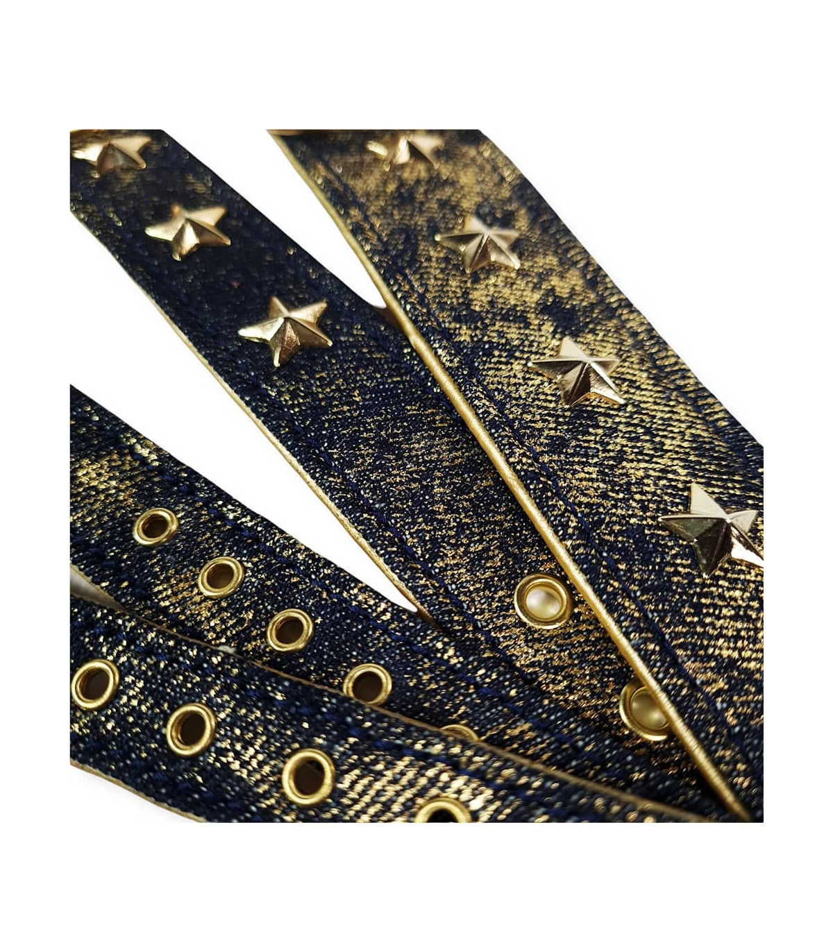 198 Collier En Jean Vieilli Effet Usé Avec Étoiles Dorées Estilfordog 8 198 Collier En Jean Vieilli Effet Usé Avec Étoiles Dorées Estilfordog – Image 8