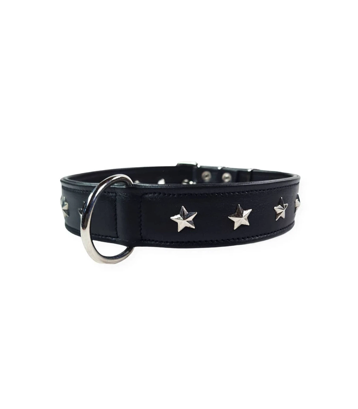 059 Collier En Cuir Noir Avec étoiles Argentées Estilfordog 6 059 Collier En Cuir Noir Avec étoiles Argentées Estilfordog – Image 6