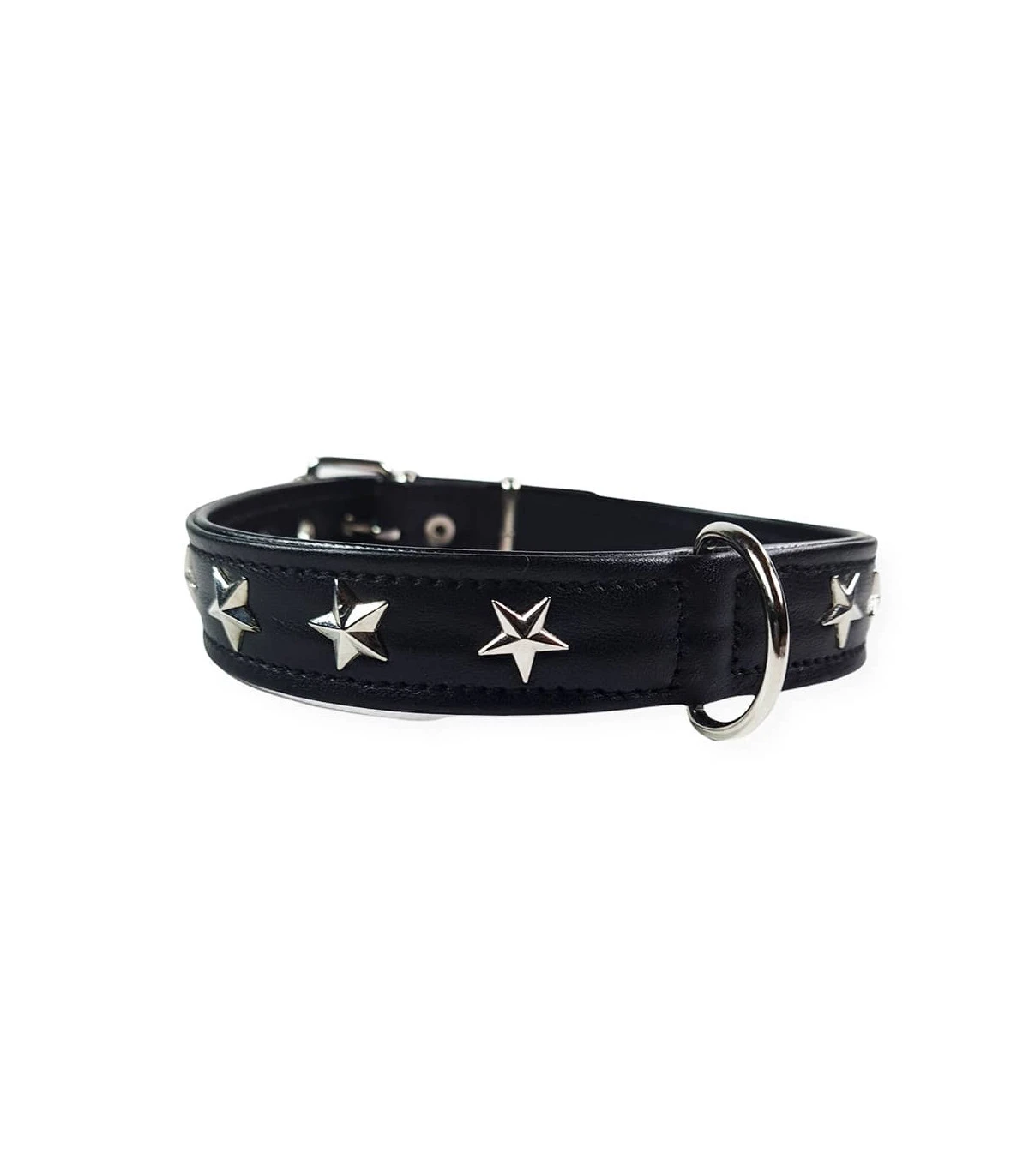 059 Collier En Cuir Noir Avec étoiles Argentées Estilfordog 7 059 Collier En Cuir Noir Avec étoiles Argentées Estilfordog – Image 7