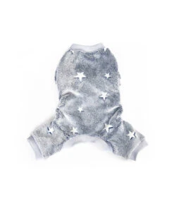 ABF236-B Pyjama Chaud En Pilou Avec Motif Phosphorescent Bleu Ferribiella