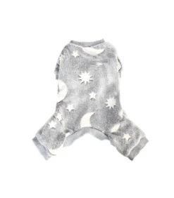 ABF236-GR Pyjama Chaud En Pilou Avec Motif Phosphorescent Gris Ferribiella