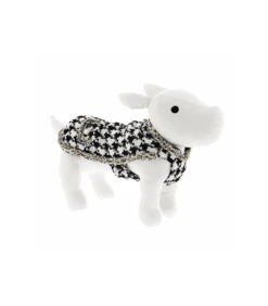 ABF258/TW Robe En Tweed Noir Et Blanc Twiggy Ferribiella