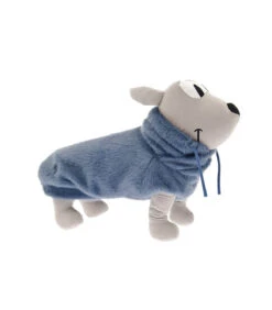 ABF295-B Pull Chaud En Fausse Fourrure Bleu Bijoux Ferribiella