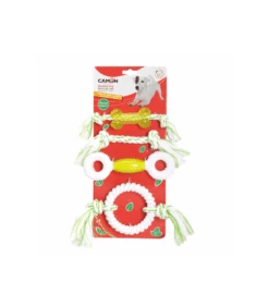 AD069 Pack De 4 Jouets En Corde Et Caoutchouc Aromatisé à La Menthe Camon