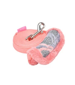 AL7723 Laisse En Nylon Rose Avec Poignée En Laine Rose Freesia Pinkaholic