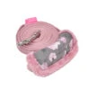 AL7726 Laisse En Nylon Rose Avec Poignée Imprimé Fleuri Gris Calla Pinkaholic