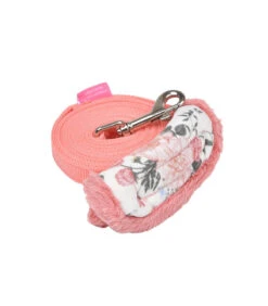 AL7726 Laisse En Nylon Rose Avec Poignée Imprimé Fleuri Ivoire Calla Pinkaholic
