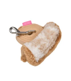 AL7728 Laisse En Nylon Noir Avec Poignée Doudou Beige Et Blanche Chyanne Pinkaholic