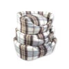 Art 07 Panier Rigide En Lainage Tartan Beige Wool Round Ehgia