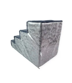 Art 40 Escalier 4 Marches En Fausse Fourrure Grise Et Simili Cuir Argenté Ehgia -Animaux Amour Promos Boutique art 40 7