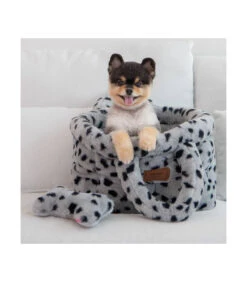 AU7732 Sac En Fausse Fourrure Léopard Gris Jacinta Pinkaholic