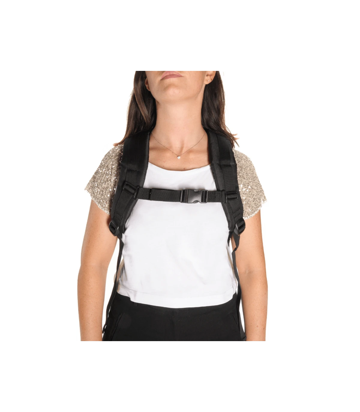 CA619/A Sac à Dos En Nylon Noir Et Vernis Blanc Camon 2 CA619/A Sac à Dos En Nylon Noir Et Vernis Blanc Camon – Image 2