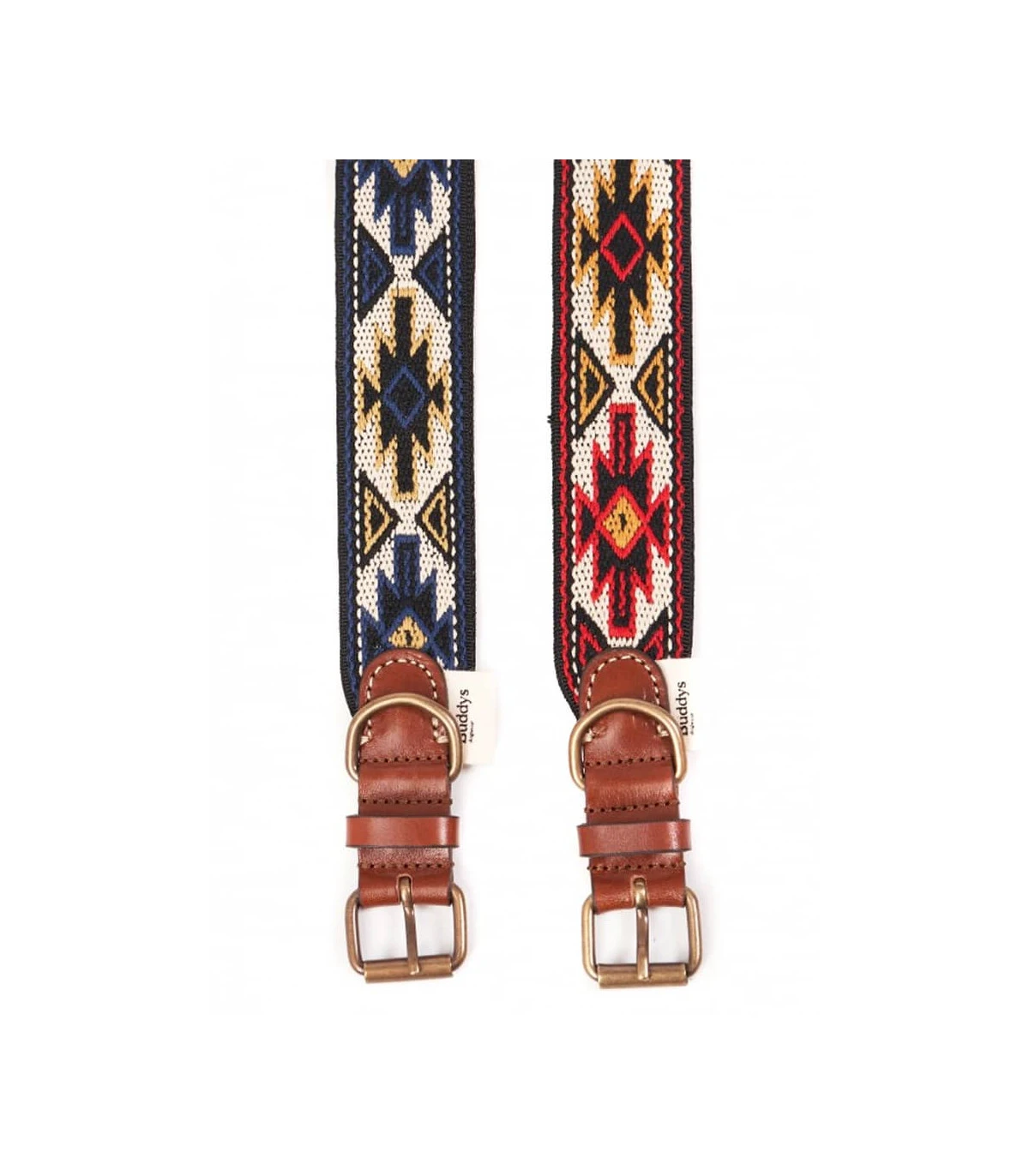 Collier Aztèque Bleu En Tissu Et Cuir Peyote Buddys 5 Collier Aztèque Bleu En Tissu Et Cuir Peyote Buddys – Image 5