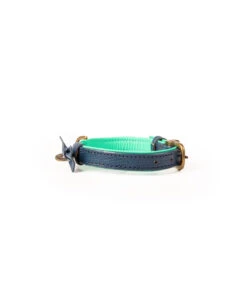 Collier En Cuir Bleu Canard Façon Lézard Buster Dwam -Animaux Amour Promos Boutique collier en cuir bleu canard facon lezard buster dwam 8