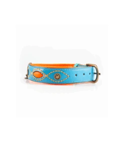 Collier En Cuir Bleu Et Surpiqure Orange Jones Dwam 12 Collier En Cuir Bleu Et Surpiqure Orange Jones Dwam -Animaux Amour Promos Boutique collier en cuir bleu et surpiqure orange jones dwam 2