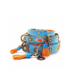 Collier En Cuir Bleu Et Surpiqure Orange Jones Dwam 19 Collier En Cuir Bleu Et Surpiqure Orange Jones Dwam -Animaux Amour Promos Boutique collier en cuir bleu et surpiqure orange jones dwam 9