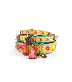 Collier En Cuir Et Galon Fleuri Jaune Lotus Dwam 12 Collier En Cuir Et Galon Fleuri Jaune Lotus Dwam -Animaux Amour Promos Boutique collier en cuir et galon fleuri jaune lotus dwam 2