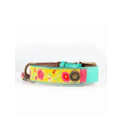 Collier En Cuir Et Galon Fleuri Jaune Lotus Dwam 15 Collier En Cuir Et Galon Fleuri Jaune Lotus Dwam -Animaux Amour Promos Boutique collier en cuir et galon fleuri jaune lotus dwam 5