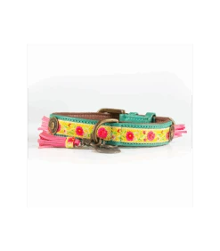 Collier En Cuir Et Galon Fleuri Jaune Lotus Dwam 17 Collier En Cuir Et Galon Fleuri Jaune Lotus Dwam -Animaux Amour Promos Boutique collier en cuir et galon fleuri jaune lotus dwam 7