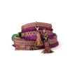 Collier En Cuir Et Passementerie Violette Hazel Dwam