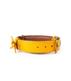 Collier En Cuir Jaune Façon Lézard Bibi Dwam -Animaux Amour Promos Boutique collier en cuir jaune bibi dwam 2