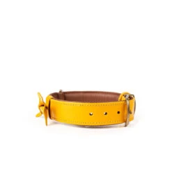 Collier En Cuir Jaune Façon Lézard Bibi Dwam -Animaux Amour Promos Boutique collier en cuir jaune bibi dwam 5
