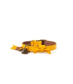 Collier En Cuir Jaune Façon Lézard Bibi Dwam -Animaux Amour Promos Boutique collier en cuir jaune bibi dwam 7