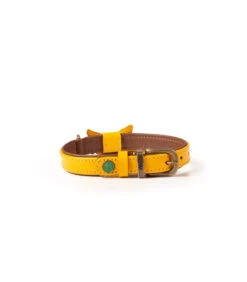 Collier En Cuir Jaune Façon Lézard Bibi Dwam -Animaux Amour Promos Boutique collier en cuir jaune bibi dwam 9