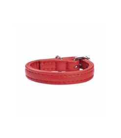 Collier Chiot En Cuir Rouge Extra Souple En Petite Escapade Bobby