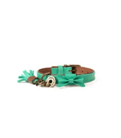 Collier En Cuir Vert D'eau Façon Lézard Boomer Dwam -Animaux Amour Promos Boutique collier en cuir vert d eau facon lezard boomer dwam 6