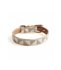 Collier En Simili Cuir Géométrique Marron Et Beige Catwalk