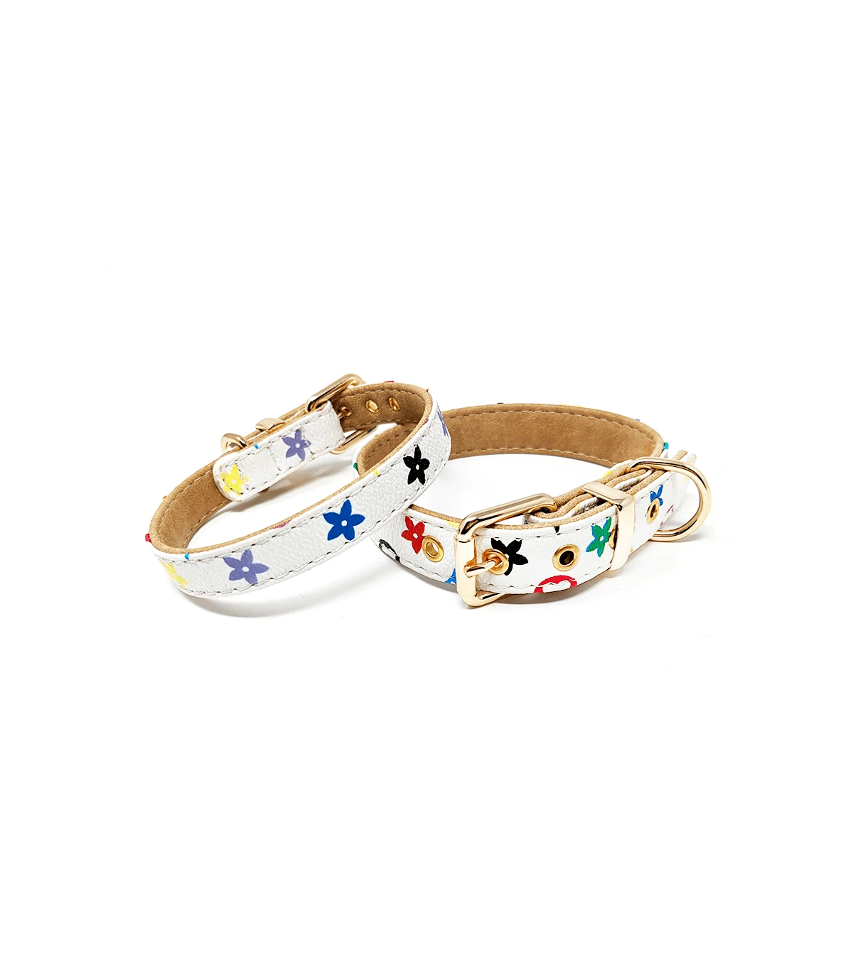 Collier En Simili Cuir Blanc Monogramme Chewy Multicolor Catwalk 2 Collier En Simili Cuir Blanc Monogramme Chewy Multicolor Catwalk – Image 2