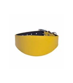 Collier Lévrier En Cuir Souple Jaune Nicky Bobby