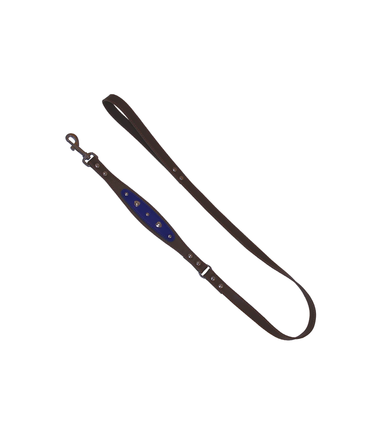 Collier Simili Cuir Heart Marron Et Bleu Roi Croci 4 Collier Simili Cuir Heart Marron Et Bleu Roi Croci – Image 4