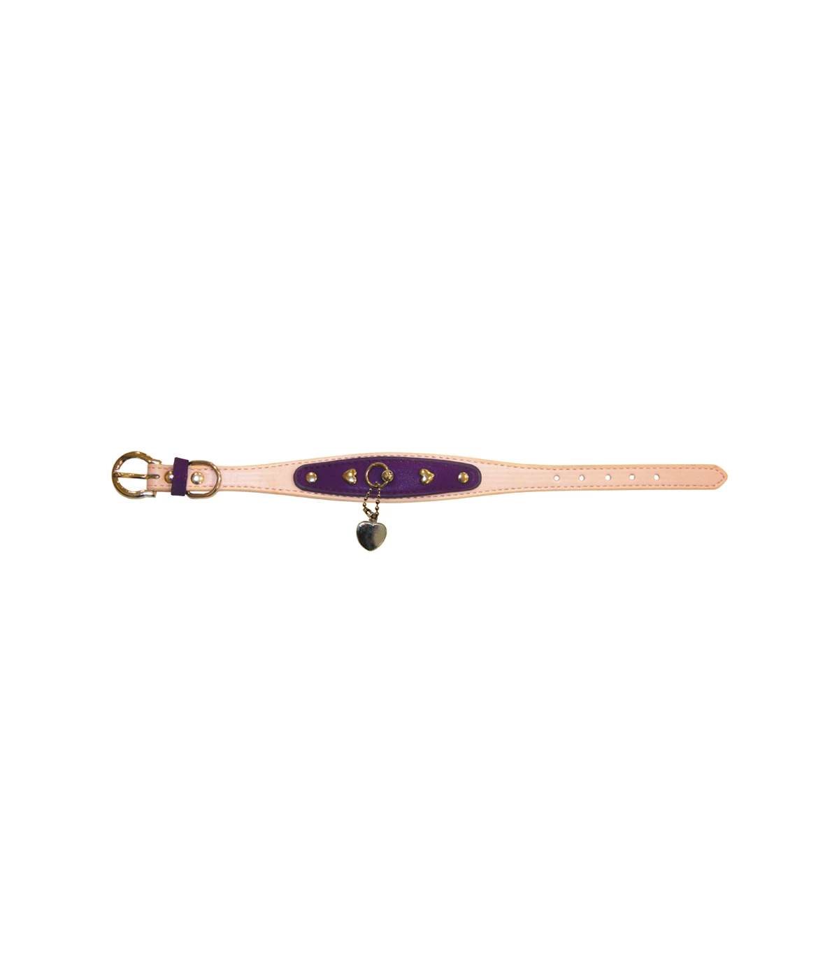 Collier Simili Cuir Heart Rose Et Violet Croci 2 Collier Simili Cuir Heart Rose Et Violet Croci – Image 2