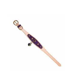 Collier Simili Cuir Heart Rose Et Violet Croci