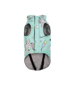 Doudoune Imperméable Imprimé Licorne Vert D'eau Unicorno 2070 Record -Animaux Amour Promos Boutique doudoune imprime licorne turquoise 2070 record 2