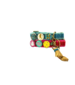 Ensemble De Collier Et Laisse En Velours Bleu Storm Dwam -Animaux Amour Promos Boutique ensemble de collier et laisse en velours bleu storm dwam 3