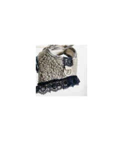 Ensemble De Harnais Et Laisse En Laine Grise Et Dentelle Fuzzy Fur Louisdog -Animaux Amour Promos Boutique ensemble de harnais et laisse en fausse fourrure grise et dentelle fuzzy fur louisdog 2