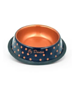 Gamelle En Metal Imprimé à Pois Bleu Marine Et Mordoré Forrest Green Dwam