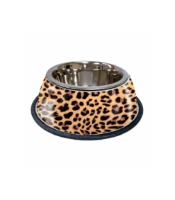 Gamelle En Metal Motif Leopard Croci