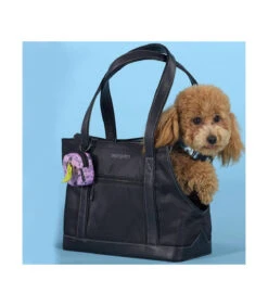 GP1301-NA Sac De Transport En Toile Noir Avec Intérieur à Motif Bleu United Pets