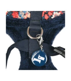 HA1857 Harnais Fourré En Tissu Velours Fleuri Navy Gianni Puppia -Animaux Amour Promos Boutique ha1857 harnais fourre en tissu velours fleuri navy gianni puppia 2